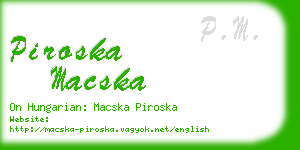 piroska macska business card